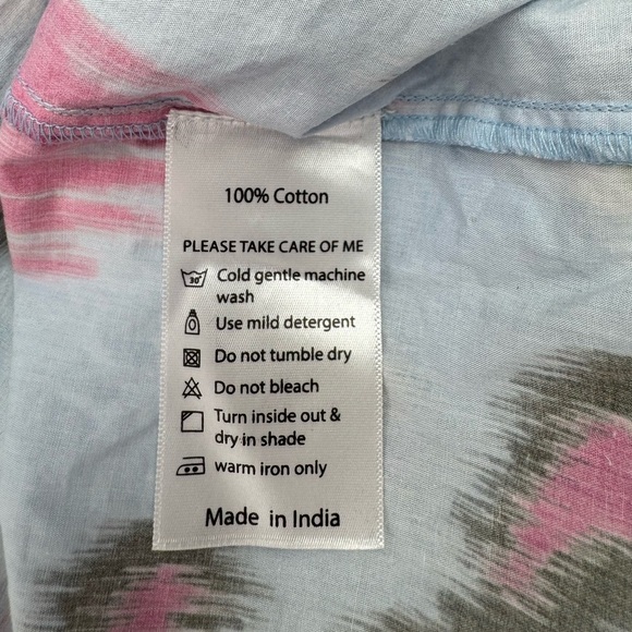 Sal Rosa Multicolor Ikat Print Tiered Maxi Dress XL Boho V-Neck Ruffle Sleeve - Picture 7 of 7